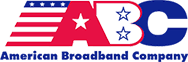 A red, white and blue logo for a broadband company.